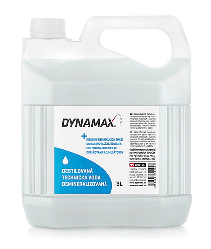 DYNAMAX Destilovaná, demineralizovaná voda 3L