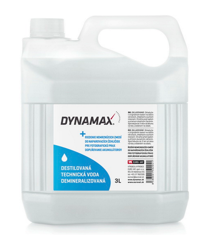 DYNAMAX Destilovaná, demineralizovaná voda 3L