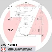 Sada brzdových platničiek kotúčovej brzdy ZIMMERMANN 23587.200.1