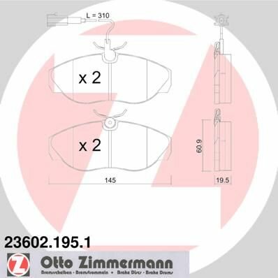 Sada brzdových platničiek kotúčovej brzdy ZIMMERMANN 23602.195.1