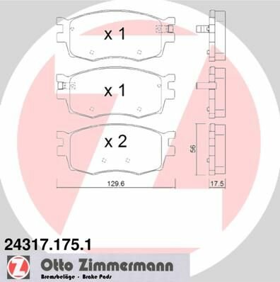 Sada brzdových platničiek kotúčovej brzdy ZIMMERMANN 24317.175.1