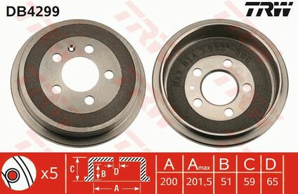 TRW DB4299 - brzdový bubon